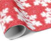 クラシッククリスマス赤い白い雪片パターン ラッピングペーパー (ロールコーナー)