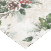 クラシッククリスマス赤と白ポインセチア綿 テーブルクロス (アングル)