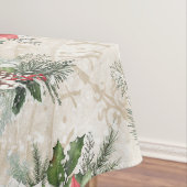 クラシッククリスマス赤と白ポインセチア綿 テーブルクロス (インサイチュ)