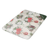 クラシッククリスマス赤と白ポインセチア綿 バスマット (アングル)