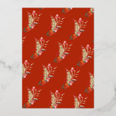 クラシッククリスマス赤金ゴールド書一枚写真 箔シーズンカード (裏面)