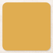 クラシッククリスマス金ゴールド秋冬の無地の色 スクエアペーパーコースター (正面)