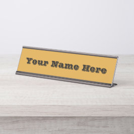 クラシッククリスマス金ゴールド秋冬の無地の色 デスクネームプレート