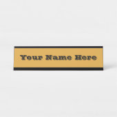 クラシッククリスマス金ゴールド秋冬の無地の色 デスクネームプレート (正面)