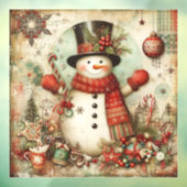 クラシッククリスマス雪だるまウィンドウの固定 ウィンドウサイン (シート3)