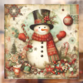 クラシッククリスマス雪だるまウィンドウの固定 ウィンドウサイン (シート2)