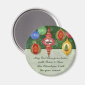 クラシッククリスマス飾りメッセージマグネット マグネット (正面/裏面)