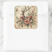 クラシッククリスマス鹿シール スクエアシール (バッグ)