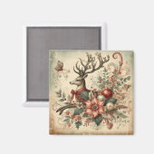 クラシッククリスマス鹿マグネット マグネット (正面/裏面)