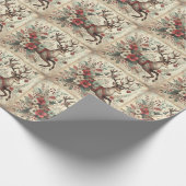 クラシッククリスマス鹿ラッピング紙 ラッピングペーパー (角)