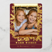 クラシッククリスマス |パイン&ボタニカルフォトカスタム 箔シーズンカード (正面)