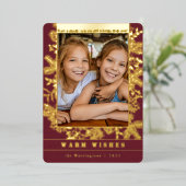 クラシッククリスマス |パイン&ボタニカルフォトカスタム 箔シーズンカード (立ち正面)