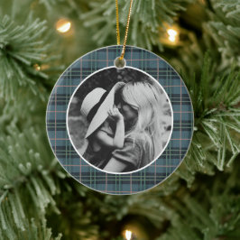 クラシッククリスマス ブルーブラッド フォト セラミックオーナメント