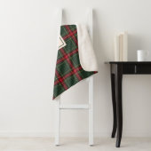 クラシッククリスマス・プレイド・ファミリー・ネーム・モノグラム シェルパブランケット (インサイチュ)