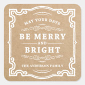 クラシッククリスマス |ホリデーギフトラベルラベル スクエアシール (正面)