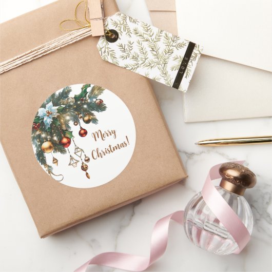 クラシッククリスマス ラウンドシール (ギフト)