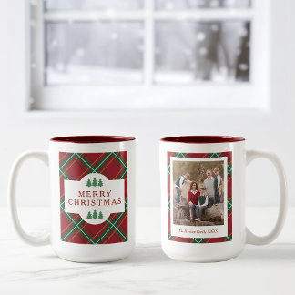 クラシッククリスマス レッドペプラ柄ツリー柄 15oz マグカップ