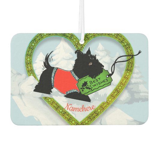 クラシッククリスマス、レトロスコッティドッグ、エアーフレッシュナー カーエアーフレッシュナー (正面)