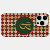 クラシッククリスマス/冬アーガイルパターン(の模様が)ある Case-Mate iPhoneケース (裏面 (横))