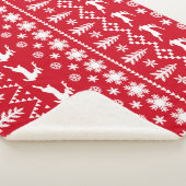 クラシッククリスマス:赤い白の冬のパターン シェルパブランケット (3/4)