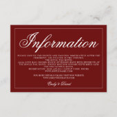 クラシッククリムゾンレッドプレーンエレガント エンクロージャーカード (正面)