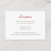 クラシッククリムゾンレッドローズレースウェディングレセプション エンクロージャーカード (正面)