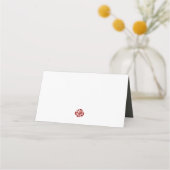 クラシッククリムゾンレッドローズレースバーグンディ結婚ズ プレイスカード (裏面)