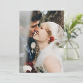 クラシッククリムゾンレッドローズレース結婚写真 サンキューカード (スタンド正面)