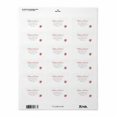 クラシッククリムゾンレッドローズ結婚レース ラベル (フルシート)