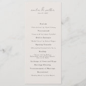 クラシッククリームとチャコールグレー結婚式 プログラム (正面)