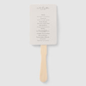 クラシッククリームとチャコールグレー結婚式 プログラム ハンドファン (正面)