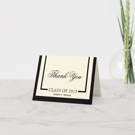 クラシッククリーム 卒業お礼カード サンキューカード (正面)