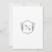 クラシッククレスト ブラック＆ホワイト モノグラム ウェディング 招待状 (裏面)