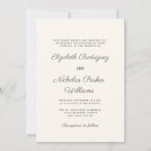 クラシッククレームデジタル結婚式招待状テンプレート 招待状 (正面)