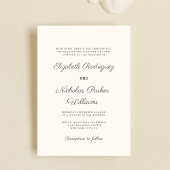 クラシッククレームデジタル結婚式招待状テンプレート 招待状