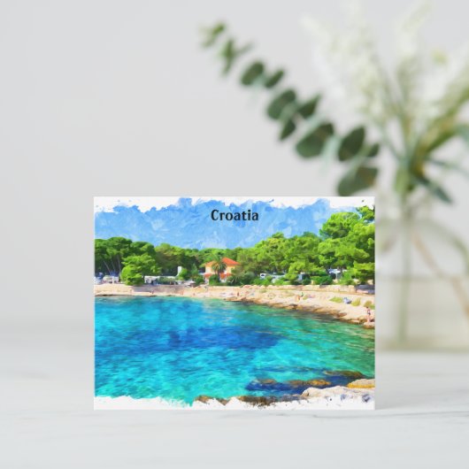 クラシッククロアチアアドリアコーストの風景 ポストカード (スタンド正面)
