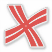 クラシッククロスラインの文字Xイニシャル シール (正面)