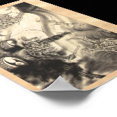 クラシッククールヴィンテージ日本デモンドラゴン入れ ポスター (角)