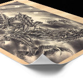 クラシッククールヴィンテージ日本デモンドラゴン入れ ポスター (角)