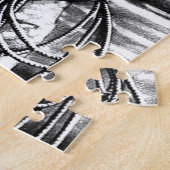 クラシッククール手描き西カウボーイアート ジグソーパズル (側面)