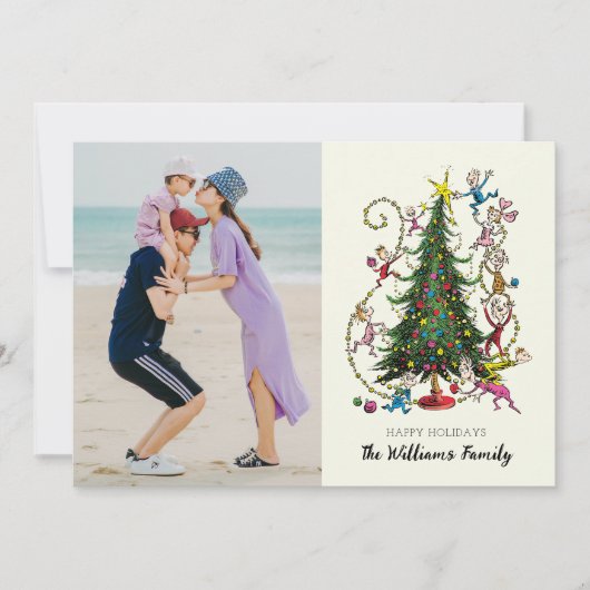 クラシックグインチ |クリスマスツリーの休日の写真 シーズンカード (正面)