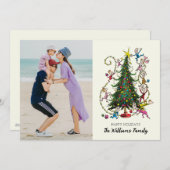 クラシックグインチ |クリスマスツリーの休日の写真 シーズンカード (正面/裏面)