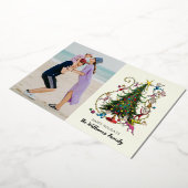 クラシックグインチ |クリスマスツリーの休日の写真 箔シーズンカード (回転した状態)