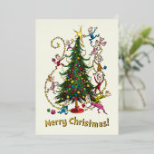 クラシックグインチ |クリスマスツリー 箔シーズンカード (立ち正面)