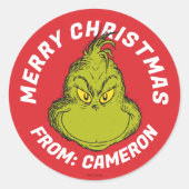 クラシックグインチ |メリークリスマス ラウンドシール (正面)