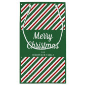 クラシックグストライプリーンクリスマス スモールペーパーバッグ (裏面)