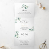 クラシックグフォーマルリー葉ズ結婚Tri fold 三つ折り招待状 (内部)