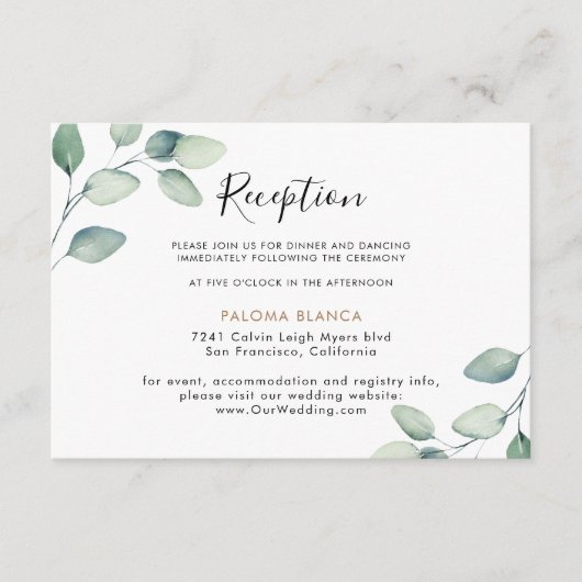 クラシックグフォーマルリー葉披露宴 エンクロージャーカード (正面)