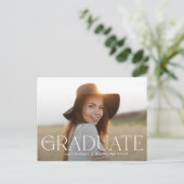 クラシックグラード編集可能カラー卒業はがき ポストカード (スタンド正面)