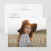 クラシックグラード編集可能カラー卒業はがき ポストカード (正面/裏面)